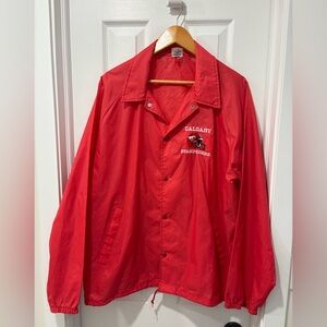 Vintage Starter Calgary Stampeders Red Jacket light windbreaker large 80s